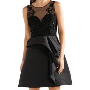 Marchesa Notte Embellished tulle and faille mini dress size 12